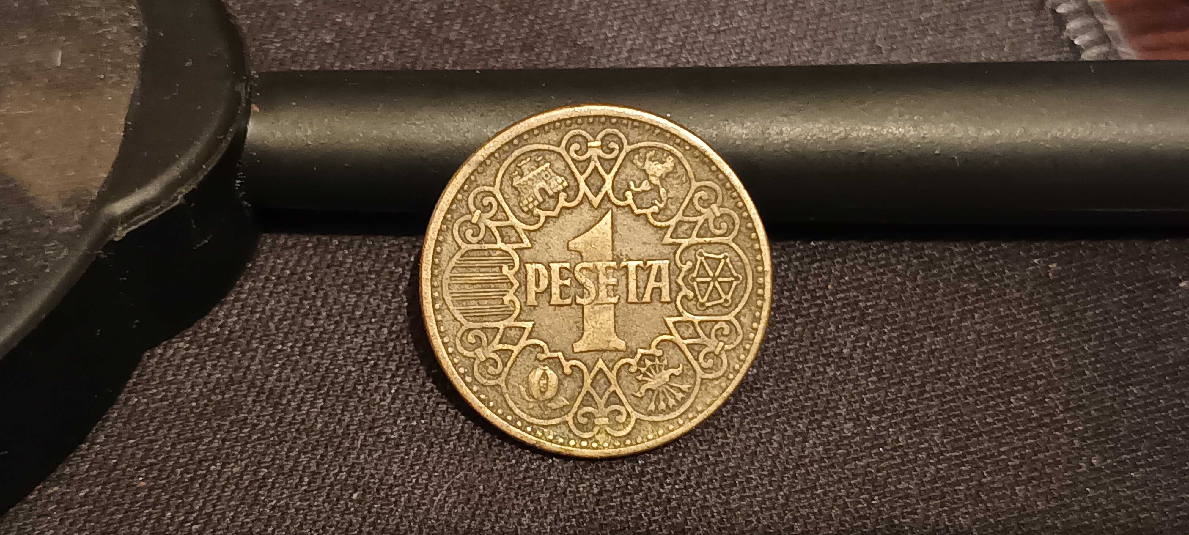 Moneta Hiszpania 1 peseta, 1944