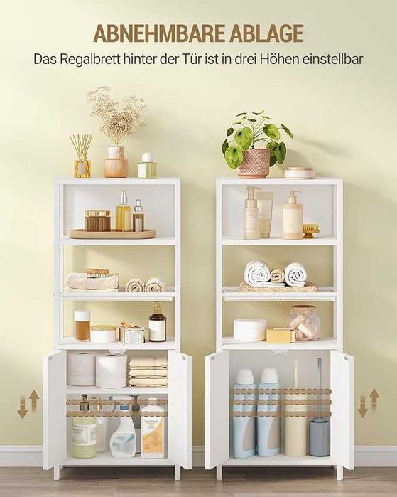 Szafka łazienkowa Hzuaneri  z dwoma drzwiami i otwartą półką