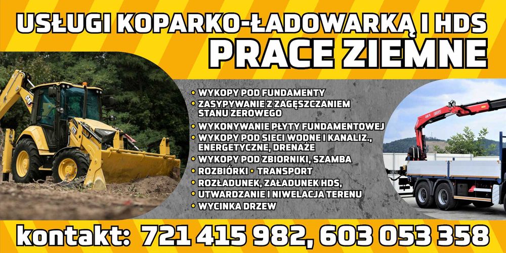 Usługi Koparko Ładowarka, Minikoparka, Prace ziemne