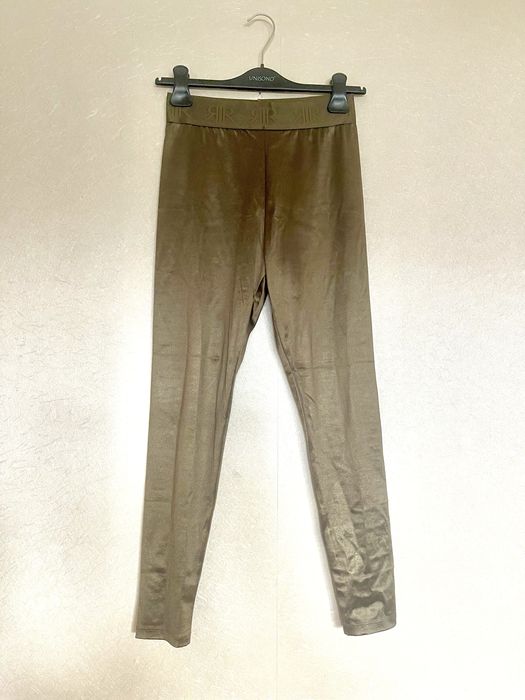 legginsy lycra błyszczące River Island khaki rozmiar 36