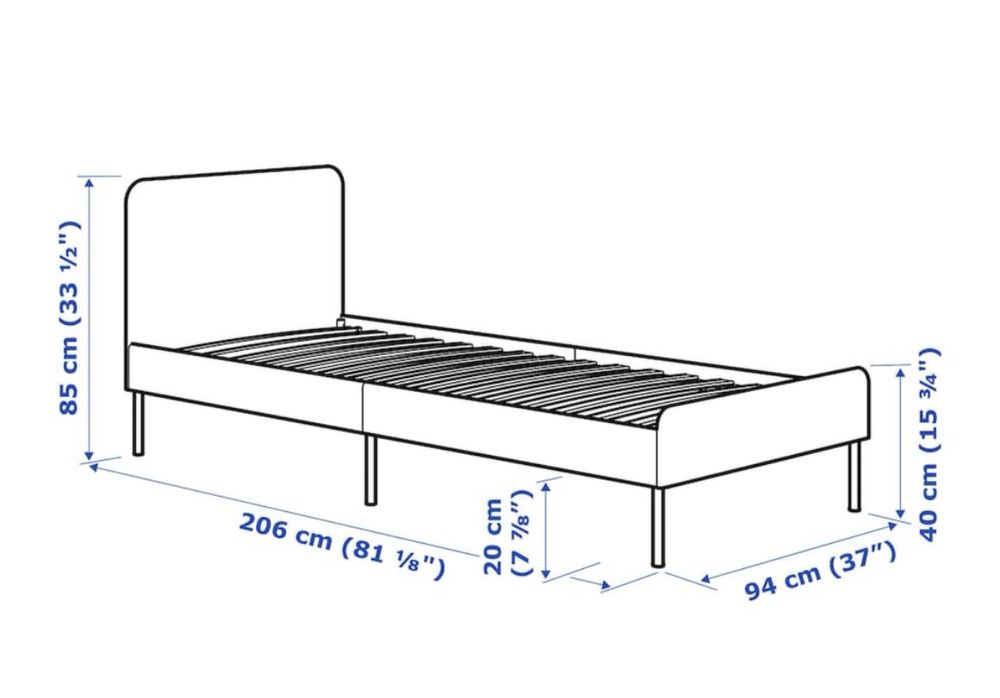 Cama ikea Slattum + colchao