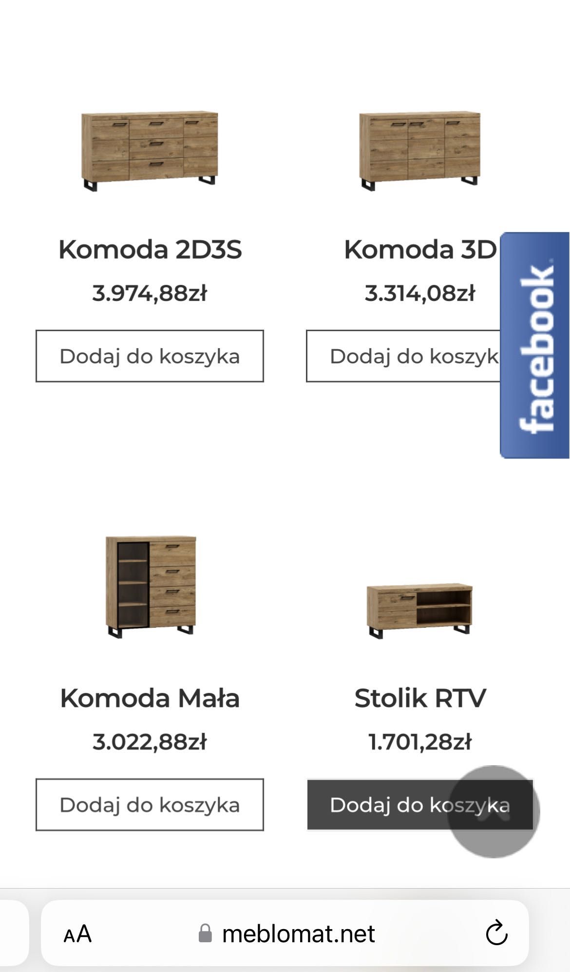 Witryna Biblioteczka komoda RTV do salonu lity Dąb  -40% Ekspozycja