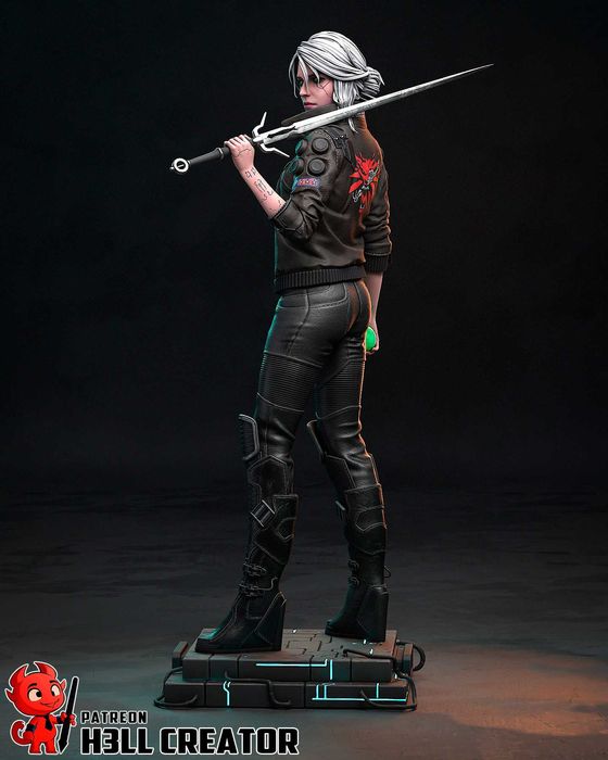 Figurka Ciri, Cyberpunk 2077, Wiedźmin, Żywica, Ręcznie Malowana