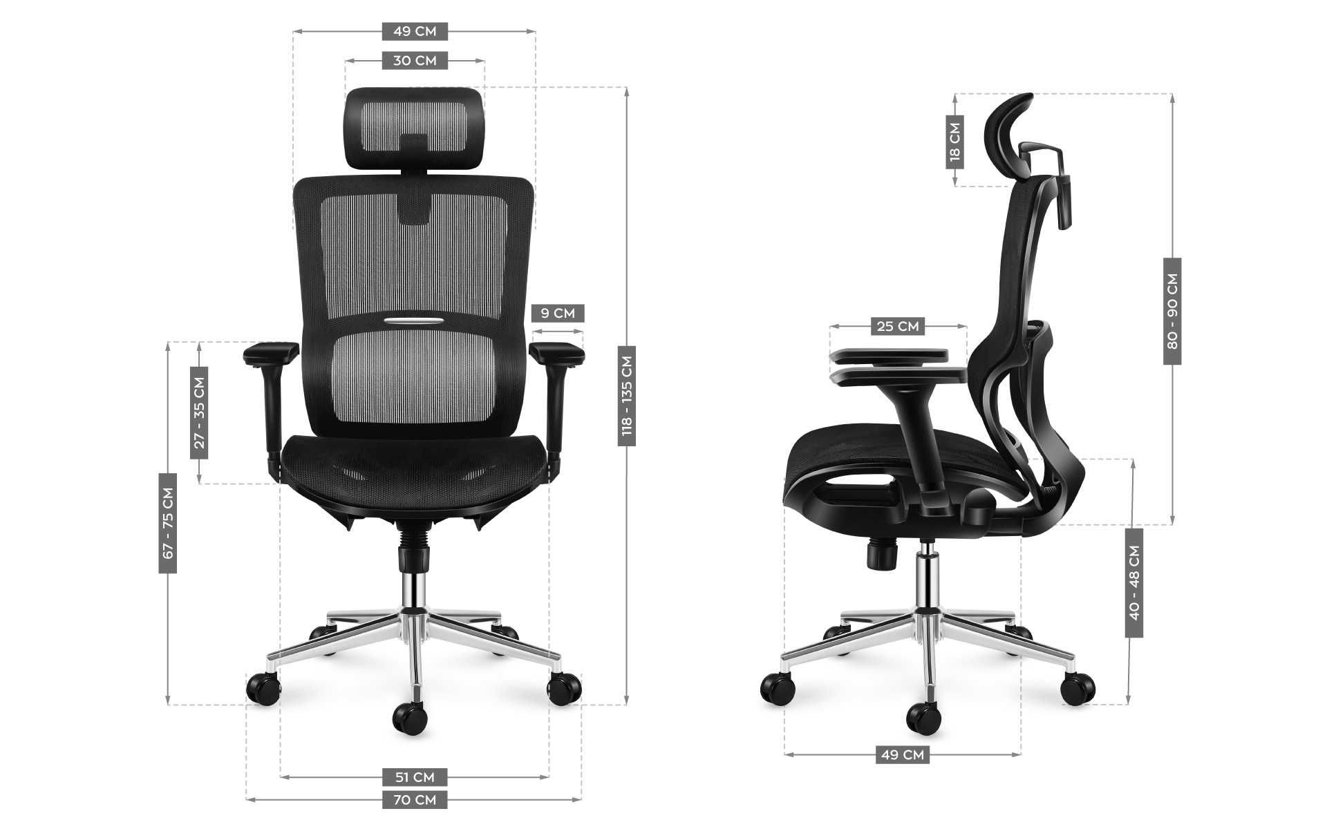 Fotel biurowy ergonomiczny regulowany Mark Adler Expert 6.2 Czarny