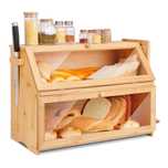 bambusowy pojemnik na chleb, 2-warstwowy chlebak 50 x 25 x 36 cm,
