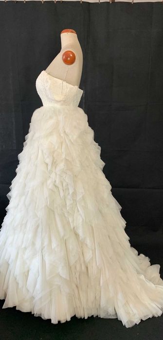 Nowa Suknia ślubna 36 S ivory falbany styl hiszpański księżniczka tiul