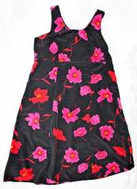 Платье шёлковое, тяжёлый шёлк с цветами, большой размер, США