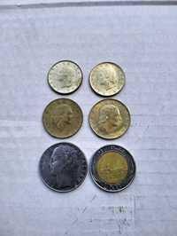 Zestaw monet lirów 20, 100, 200, 500, Włochy, monety