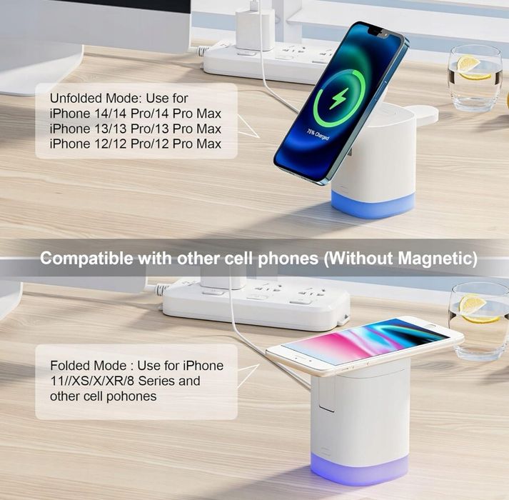 Magnetyczna stacja ładująca 3w1 do iPhone , AirPods, iWatch - biały