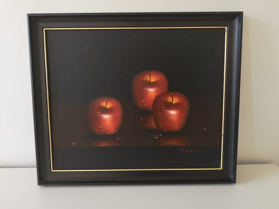 Obraz 'Jabłka' Autor K.Mason akryl na płycie 60x50cm