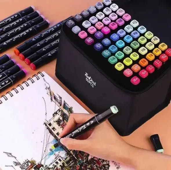 Набор фломастеров для рисования двусторонних 60 шт. маркеры