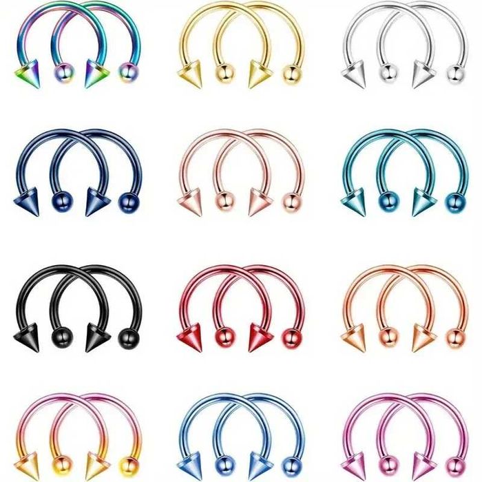 Пірсинг | Сережка Циркуляр Підкова | Сталь 316L | 8 мм x 1.2 мм x 3 мм