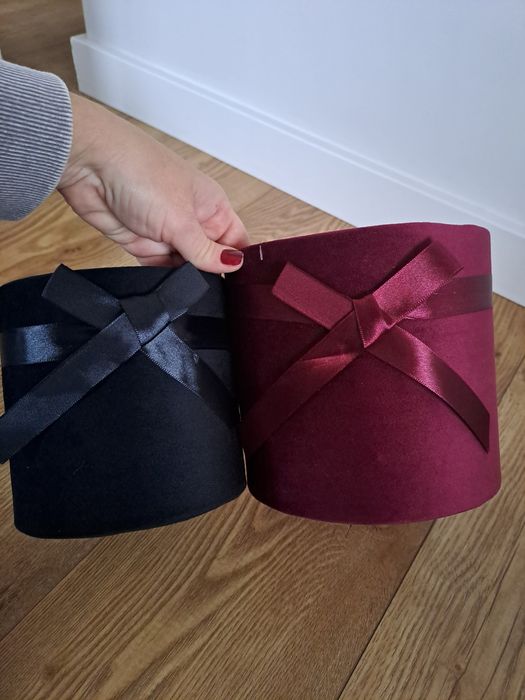 Pudełka ozdobne flowerboxy welurowe