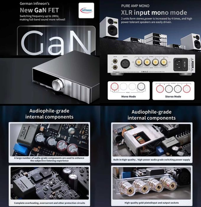 Усилитель мощности SMSL PA200 Infineon GaN FET