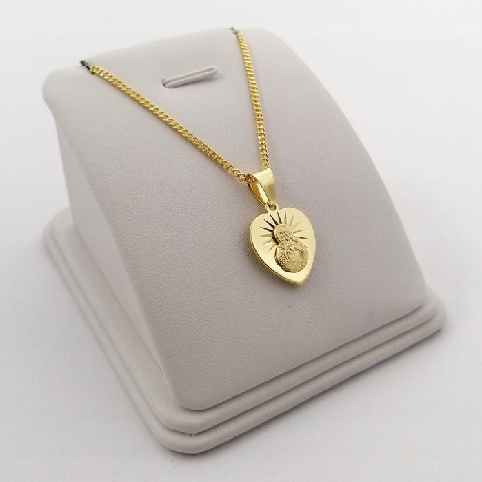 Złoty Łańcuszek Zawieszka Medalik Próba 925 + 585