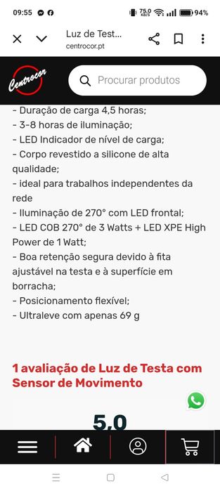 Lanterna de cabeça