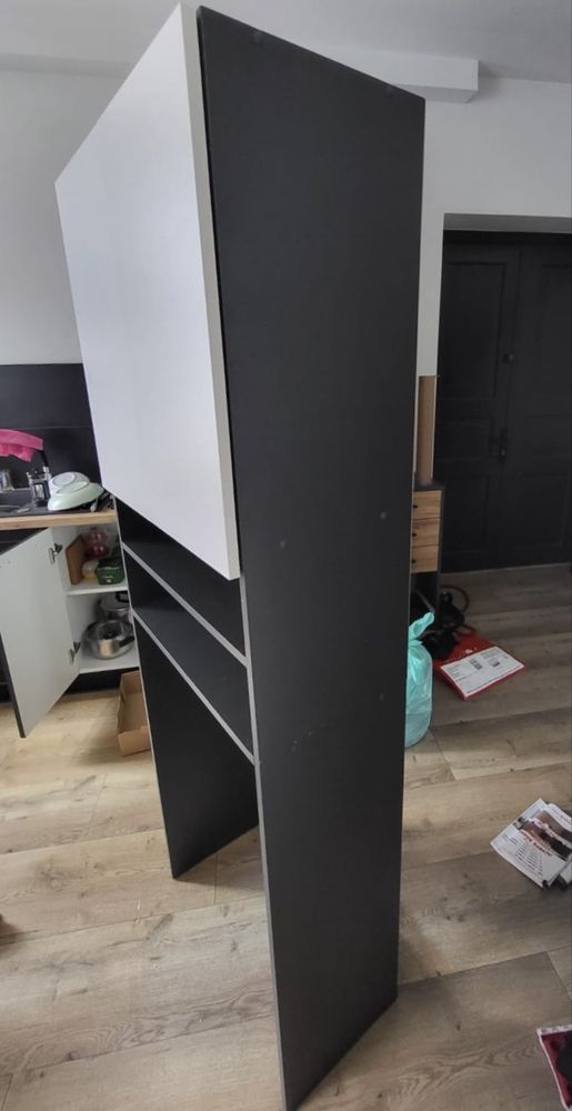 Regal lazienkowy szafka nad pralke Antracyt bialy 4 polki