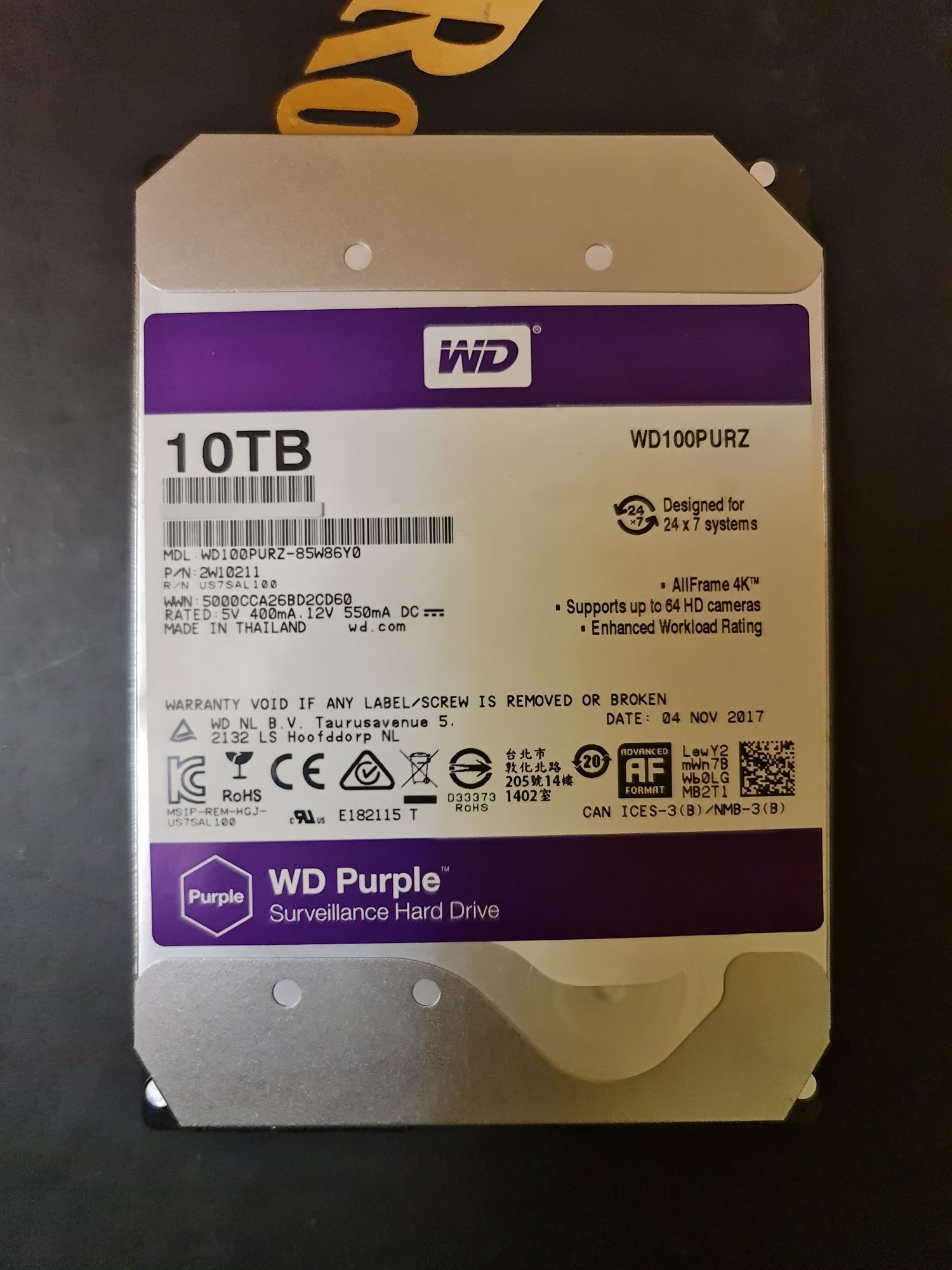 Western Digital purple 10 tb