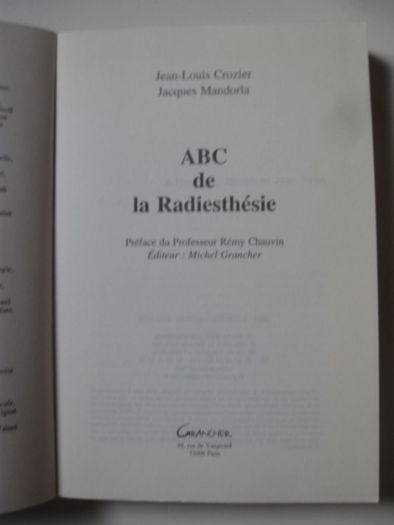 ABC de la Radiesthésie de Jean Louis Crozier & Jaques Mandorla