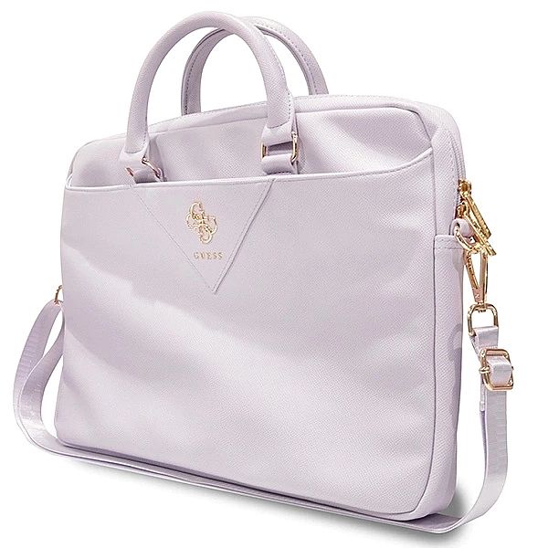 Torba Guess Triangle 4G na laptopa 16" - fioletowa