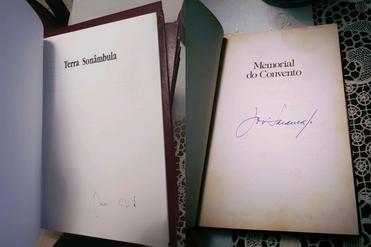 10 livros autografados, RARO - Saramago, Mia Couto, Pepetela, etc