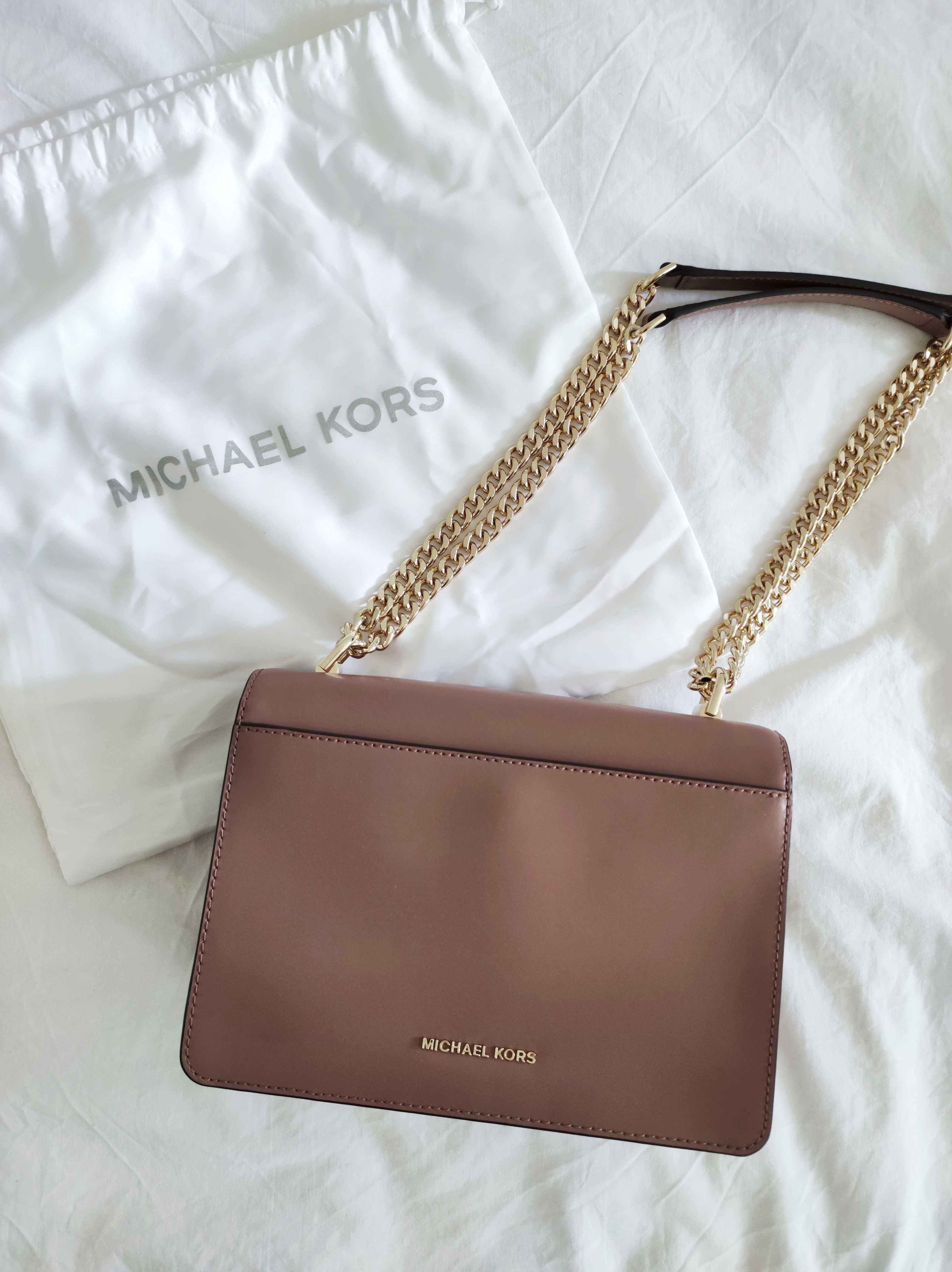 Michael Kors JADE torebka jak nowa antyczny róż bez camel skóra