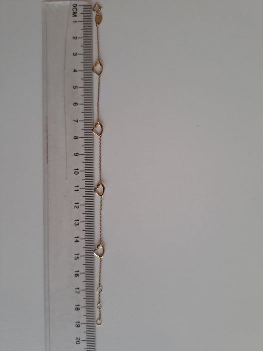 Złota bransoletka z serduszkami p.333 APART