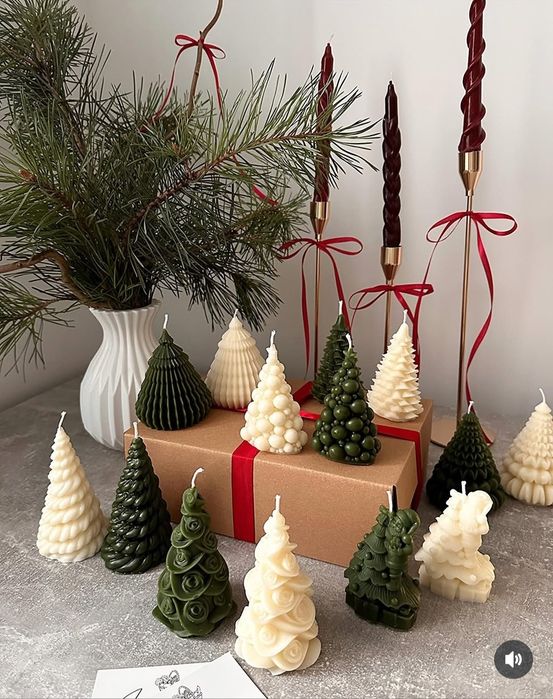 Свічки ручної роботи новорічна колекція