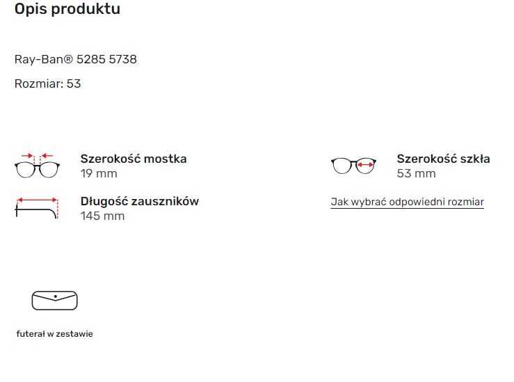 Oprawki korekcyjne Ray ban