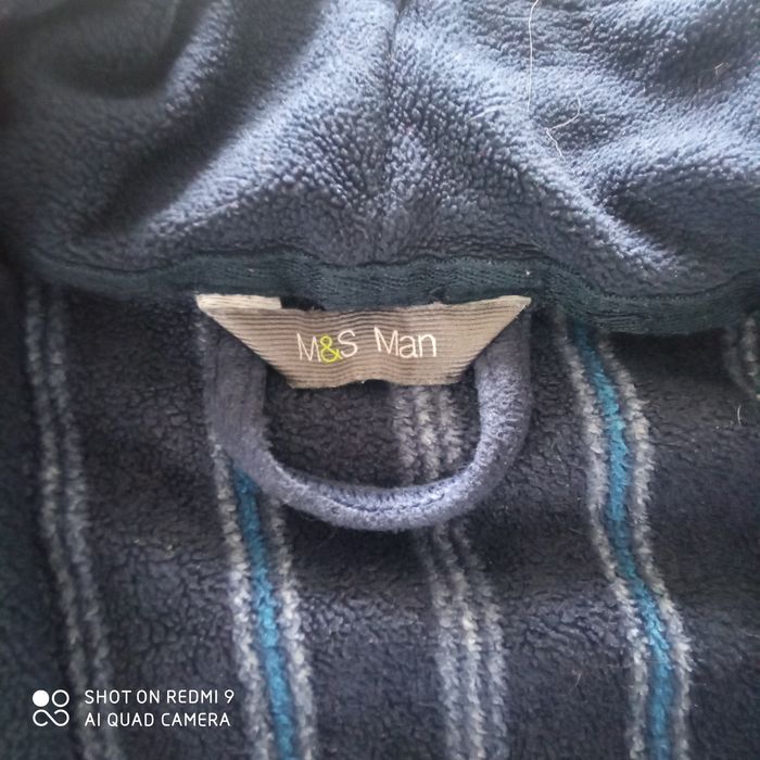 Szlafrok męski, granatowy, Marc& Spencer, rozmiar XL