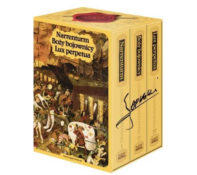 Trylogia husycka Tomy 1-3 A. Sapkowski twarda komplet, pudełko, unikat