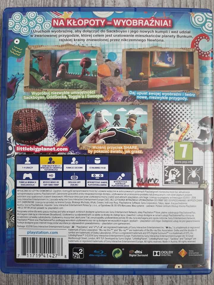 Gra Little Big Planet 3 Polska Wersja  PS4/PS5 Playstation