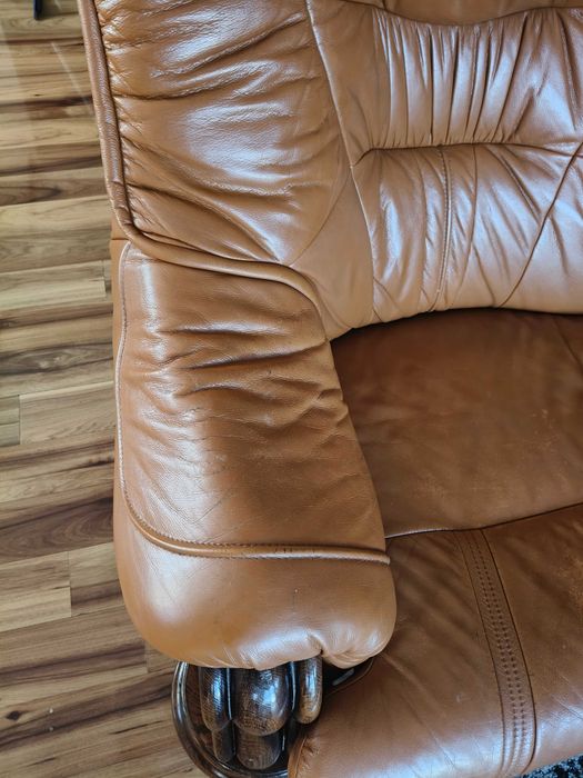 Kanapa skórzana sofa z funkcją spania