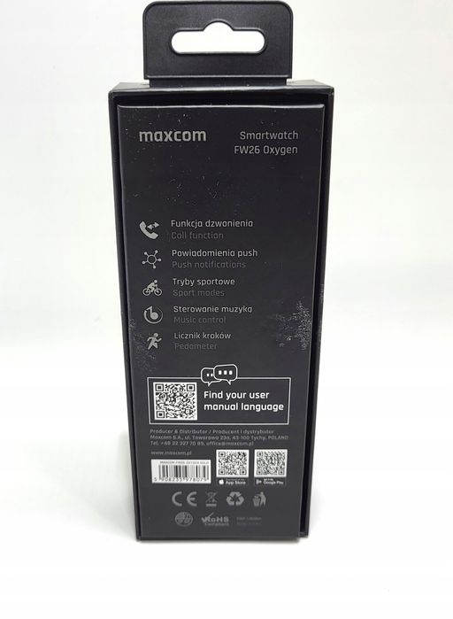 Smartwatch maxcom oxygen fw26 nowoczesny zegarek sportowy