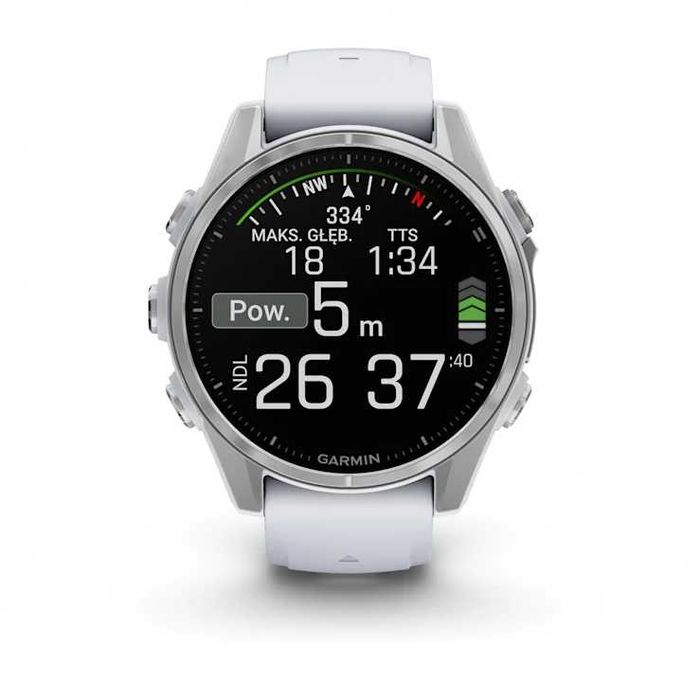 Smartwatch Garmin fenix 8 43mm Amoled, Srebrny z białym paskiem