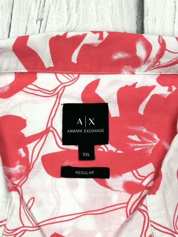 Armani Exchange Hawajska Wakacyjna Koszula Krótki Rękaw Męska Logo Xxl