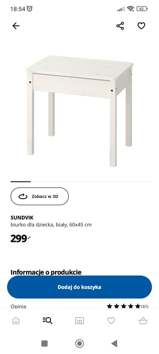 Biurko Ikea  Sundvig