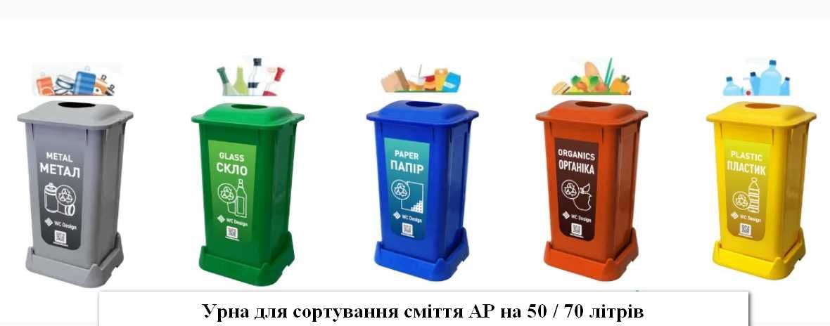 Урна раздельного сбора мусора ТБО контейнер мусорный бак евроконтейнер