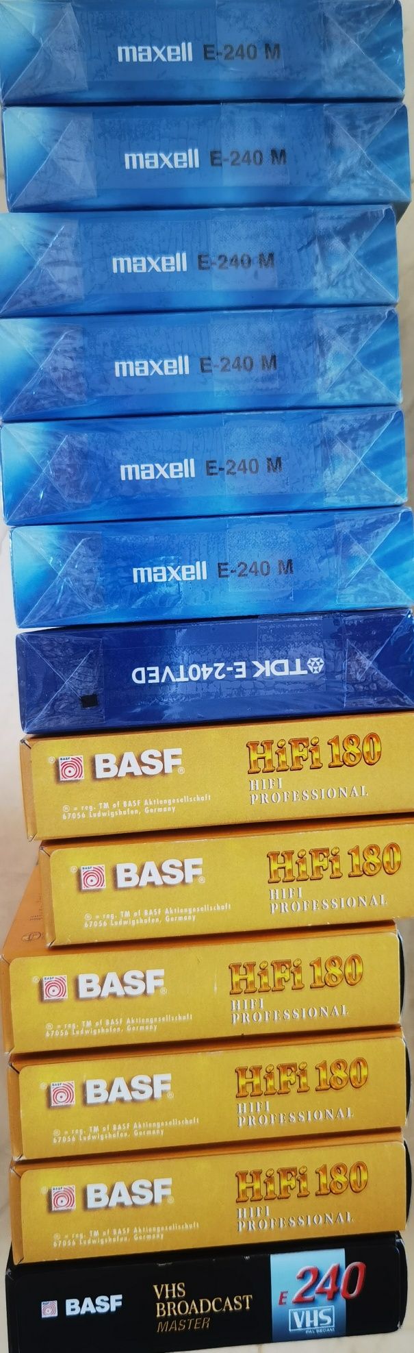 13x kasety VHS czyste BASF MAXELL TDK