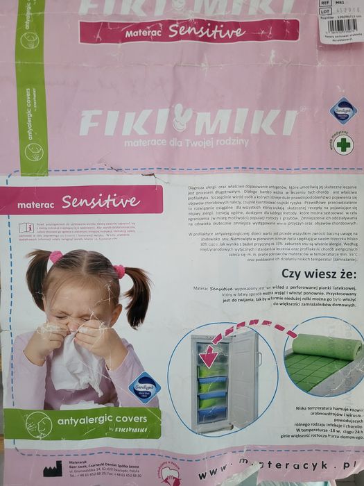 Materac Fiki Miki Sesitive. Antyalergiczny.