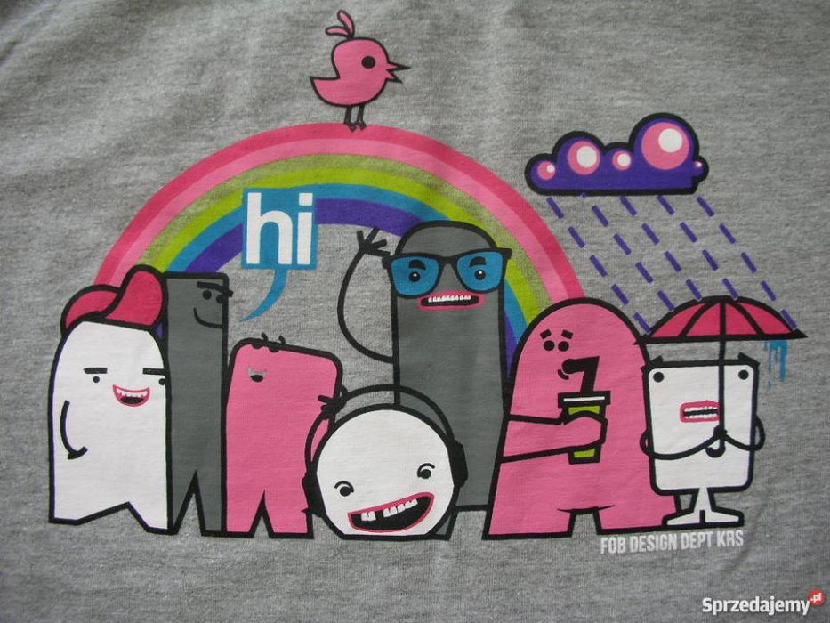 4F Tshirt Koszulka fun śmieszny nadruk rozm M