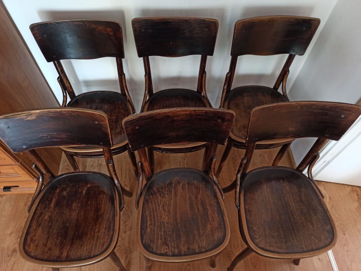 Krzesła gięte drewniane Wojciechów typ Thonet 6 szt