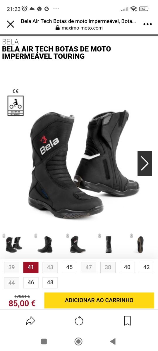 Vendo botas motociclismo marca "Bela"