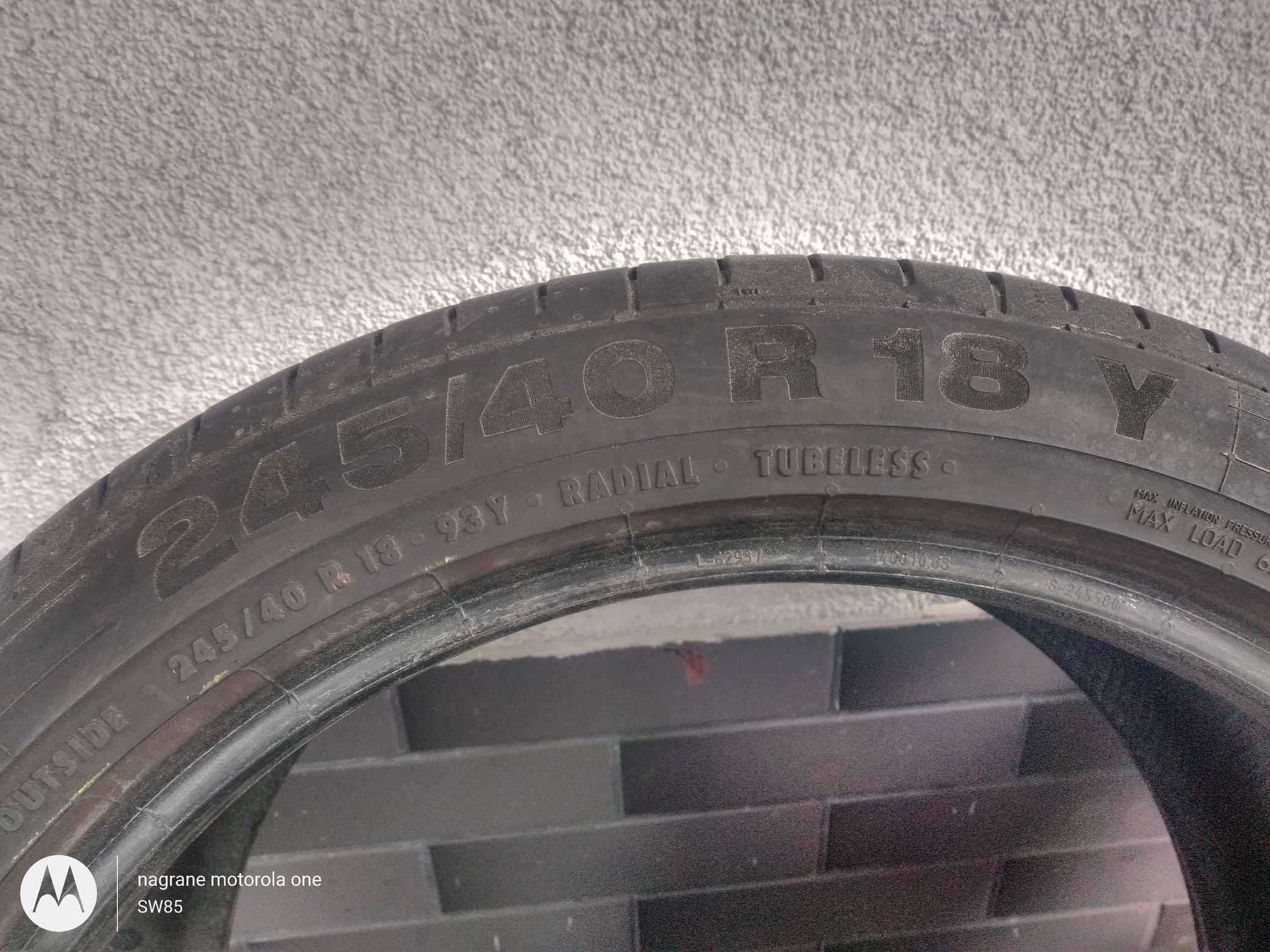 Opony 245/40 R18 Continental ContiSportContact 5 rok 2018