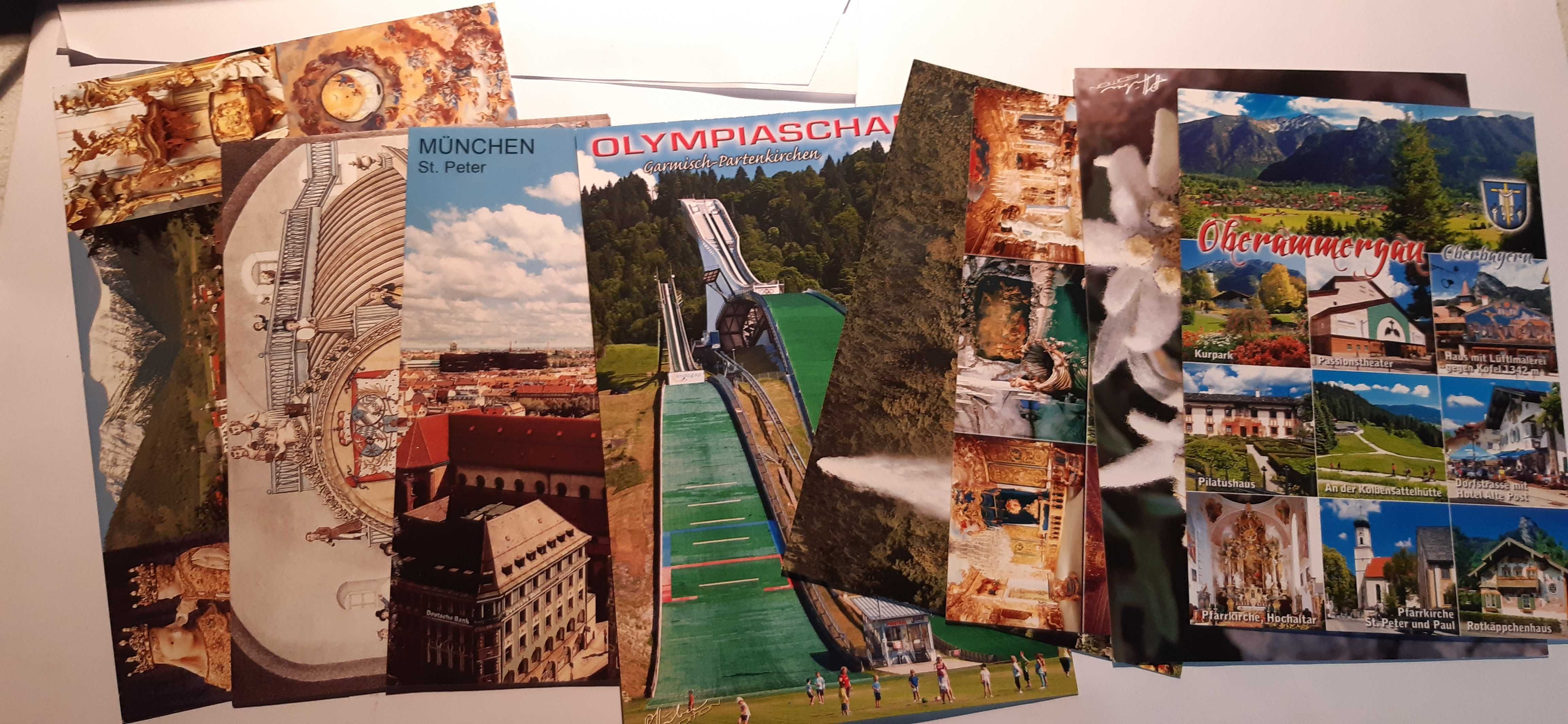 Stare pocztówki niemieckie, Monachium skocznia narciarska i inne