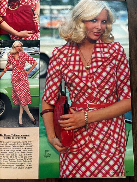 Styczeń 1976 Burda magazyn mody z wykrojami wzorami w niemieckim