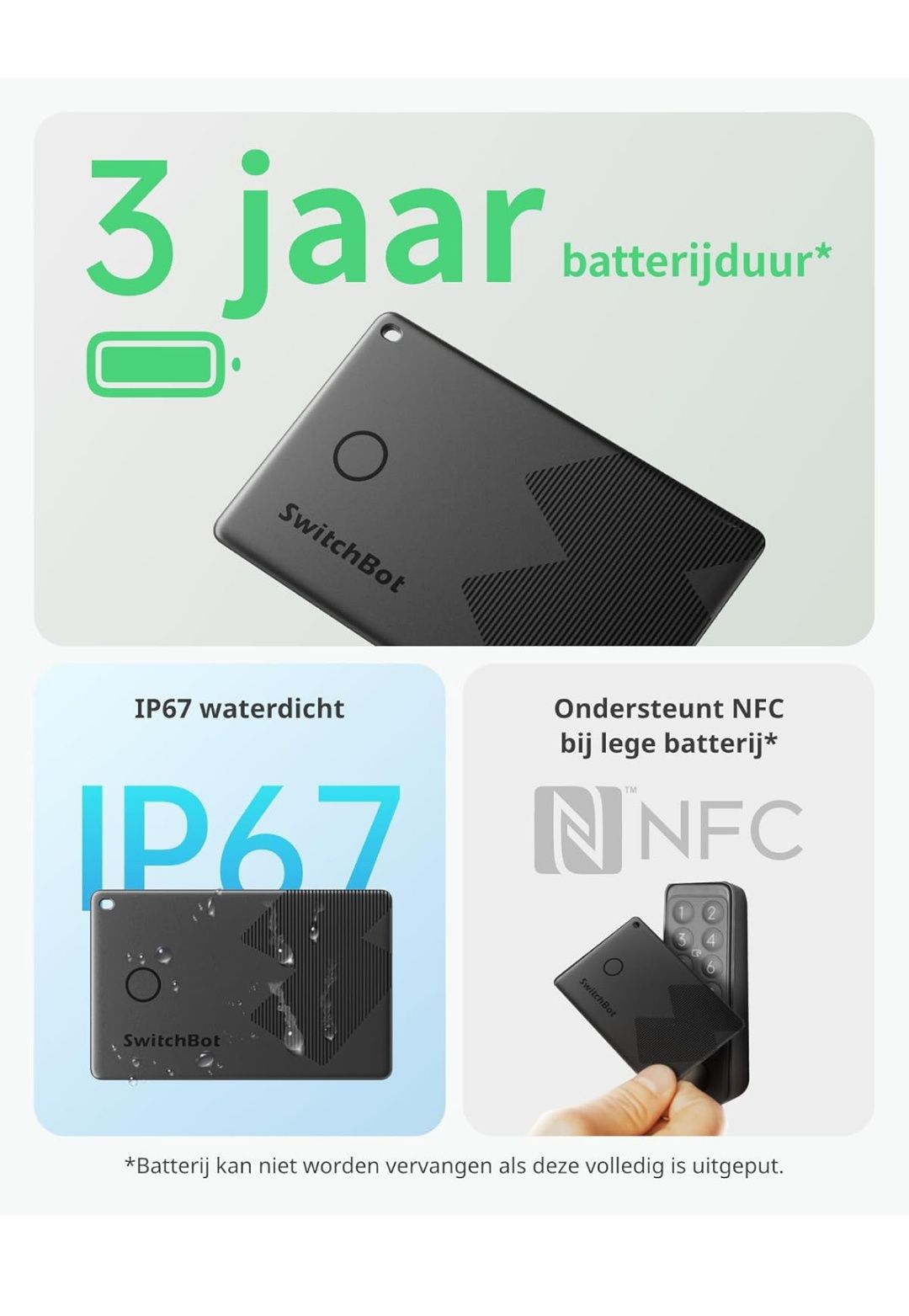 SwitchBot Wallet Finder Card, Smart AirTag, сумісний з Apple Find My .