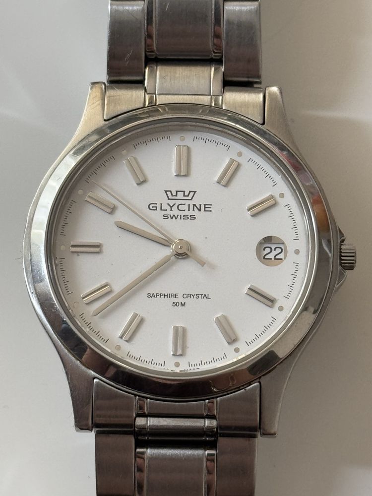 Zegarek meski Glicyne, srednica 36mm, szklo szafirowe, idealny stan