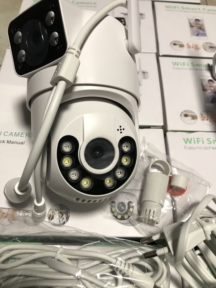 Камера ICSee 8MP PTZ WIFI НАЙКРАЩА ЯКІСТЬ подвійна вулична відеокамера