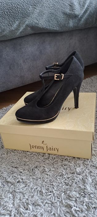 Czarne czółenka Jeny Fairy 38